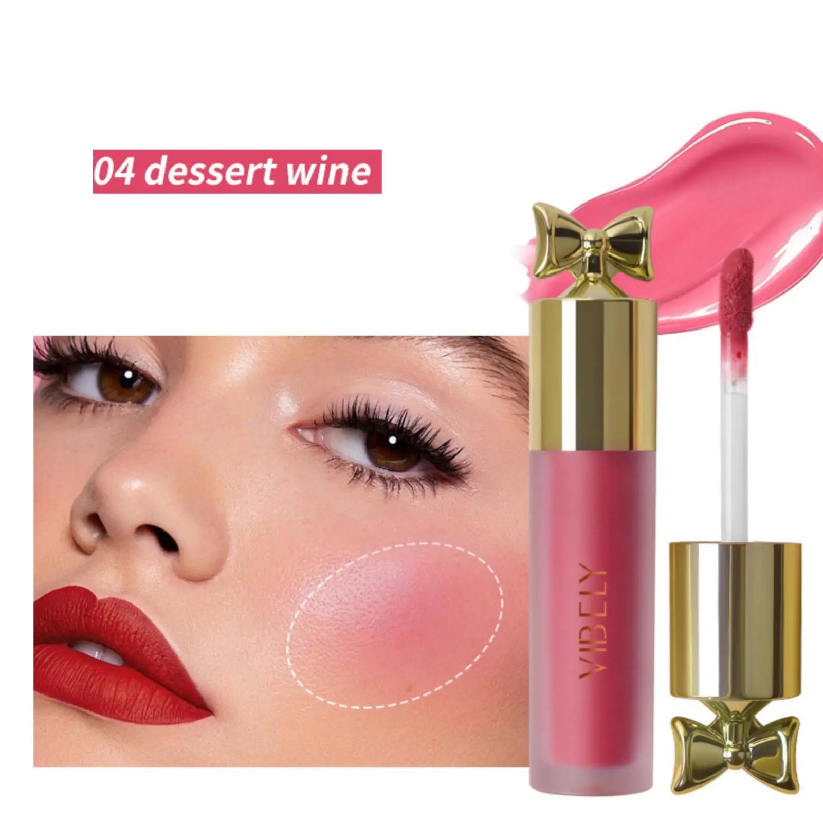 1PC Natural Gloss Liquid Blush – Waterproof, Lightweight, Improves Dull Skin, High Color Rendering, Ideal Holiday Gift Series