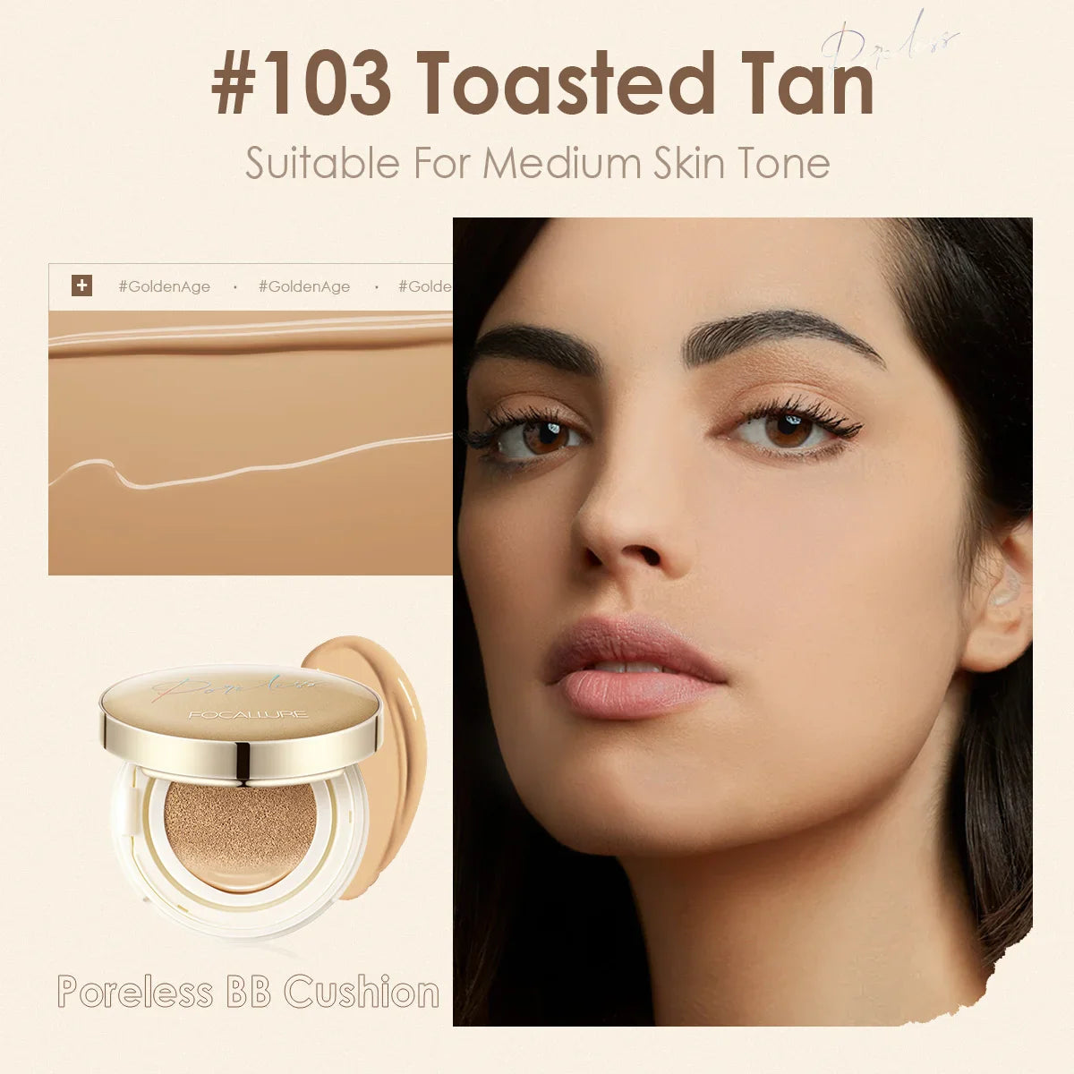 FOCALLURE Waterproof Matte Air Cushion Poreless BB&CC Cream High Coverage Oil-control Soft Face Makeup Foundation Base Cosmetics