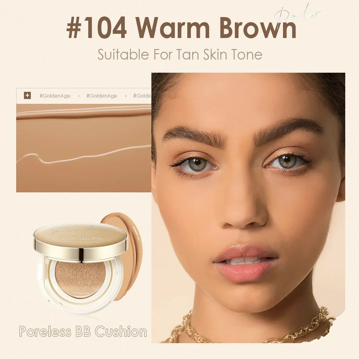 FOCALLURE Waterproof Matte Air Cushion Poreless BB&CC Cream High Coverage Oil-control Soft Face Makeup Foundation Base Cosmetics