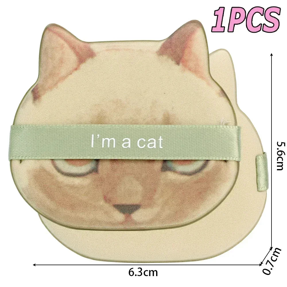 10PCS Cute Cat Makeup Puff Foundation Cosmetic Puff Smooth Powder Concealer Beauty Dry and Wet Dual-use Powder Puff Makeup Tool