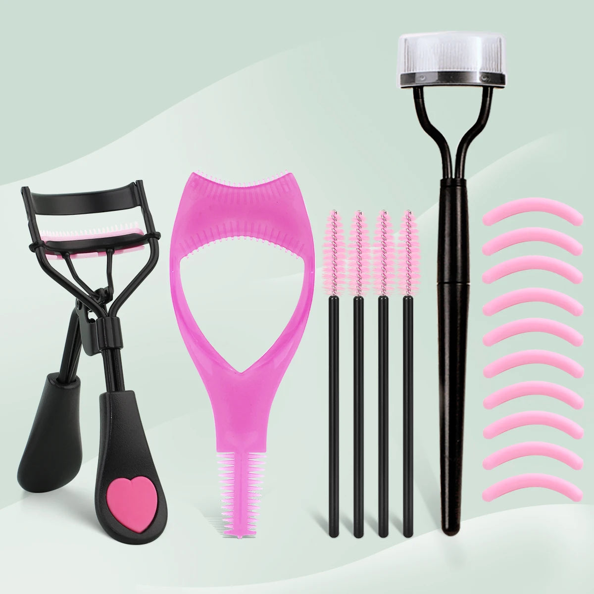 Love comb eyelash curler combination set, no harm to eyelashes, curling eyelash tools, suitable for men and women.