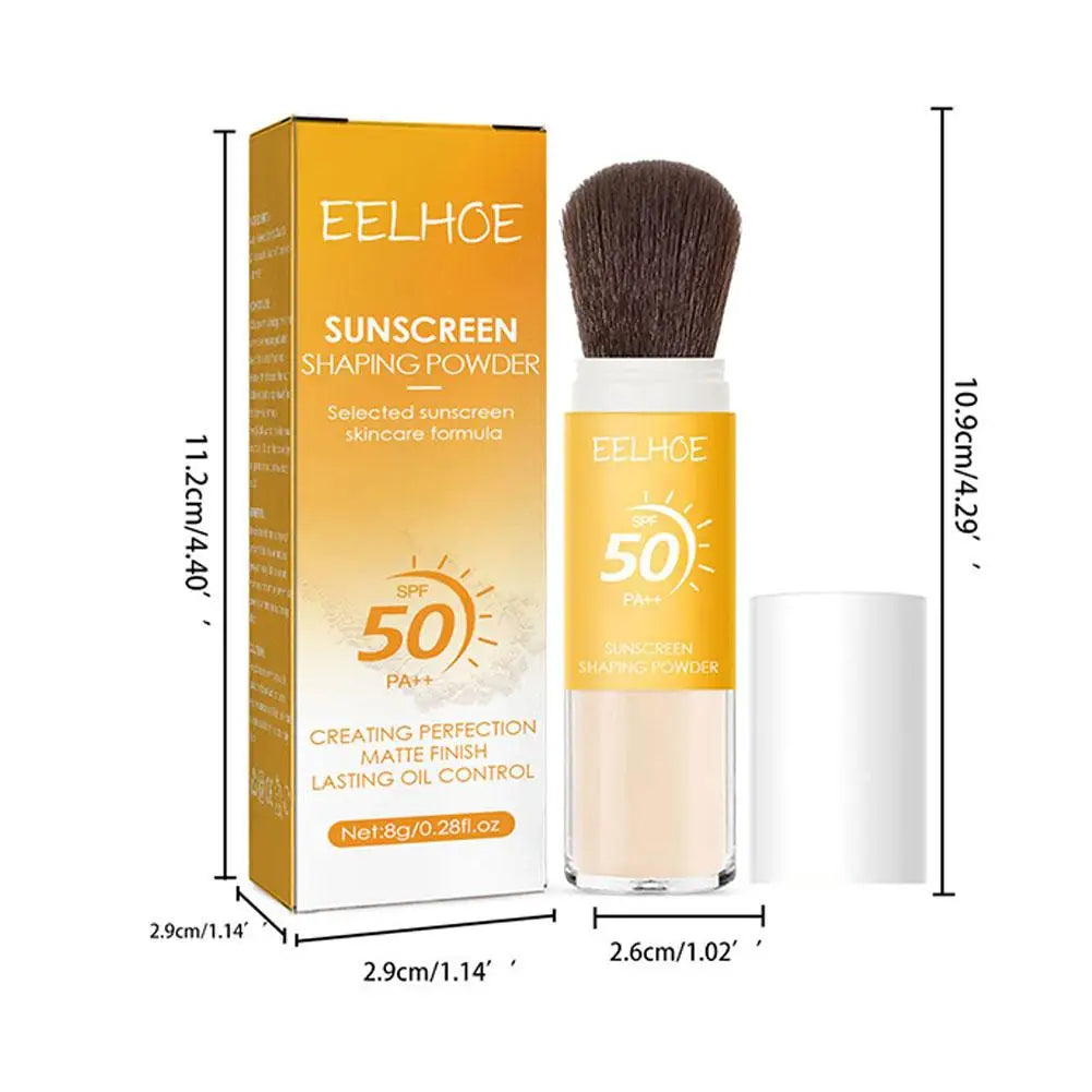 Waterproof Spf50 Sunscreen Loose Powder Sunblock Skin Protective Invisible Pore Solar Blocker Oil Control For Women Face Care