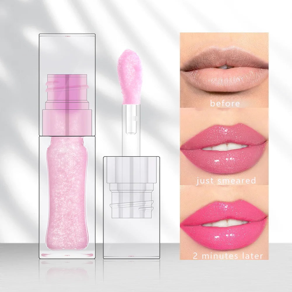 Magic Lip Oil Color Changing Lip Care Plumper Long lasting Moisturizing Cruelty Free Vegan Glitter Lipgloss Custom Logo 5pcs