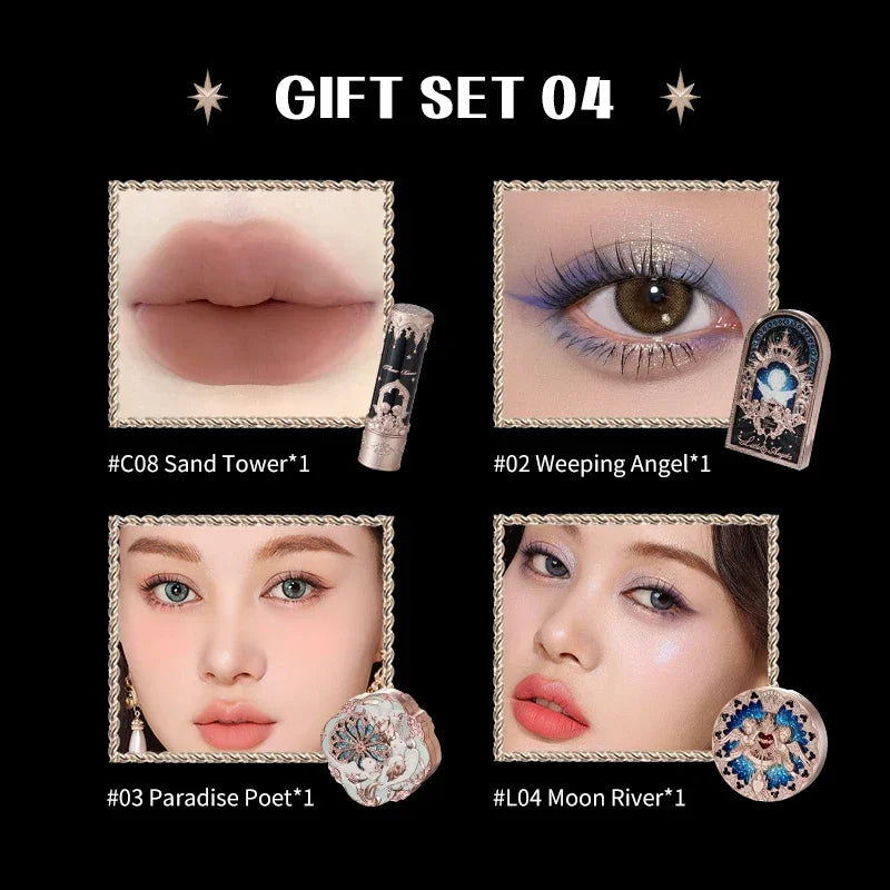 Flower Know Little Angel Collection Makeup Gift Box Eyeshadow Blush Cream Matte Lipstick Highlighter Full Kit All In One