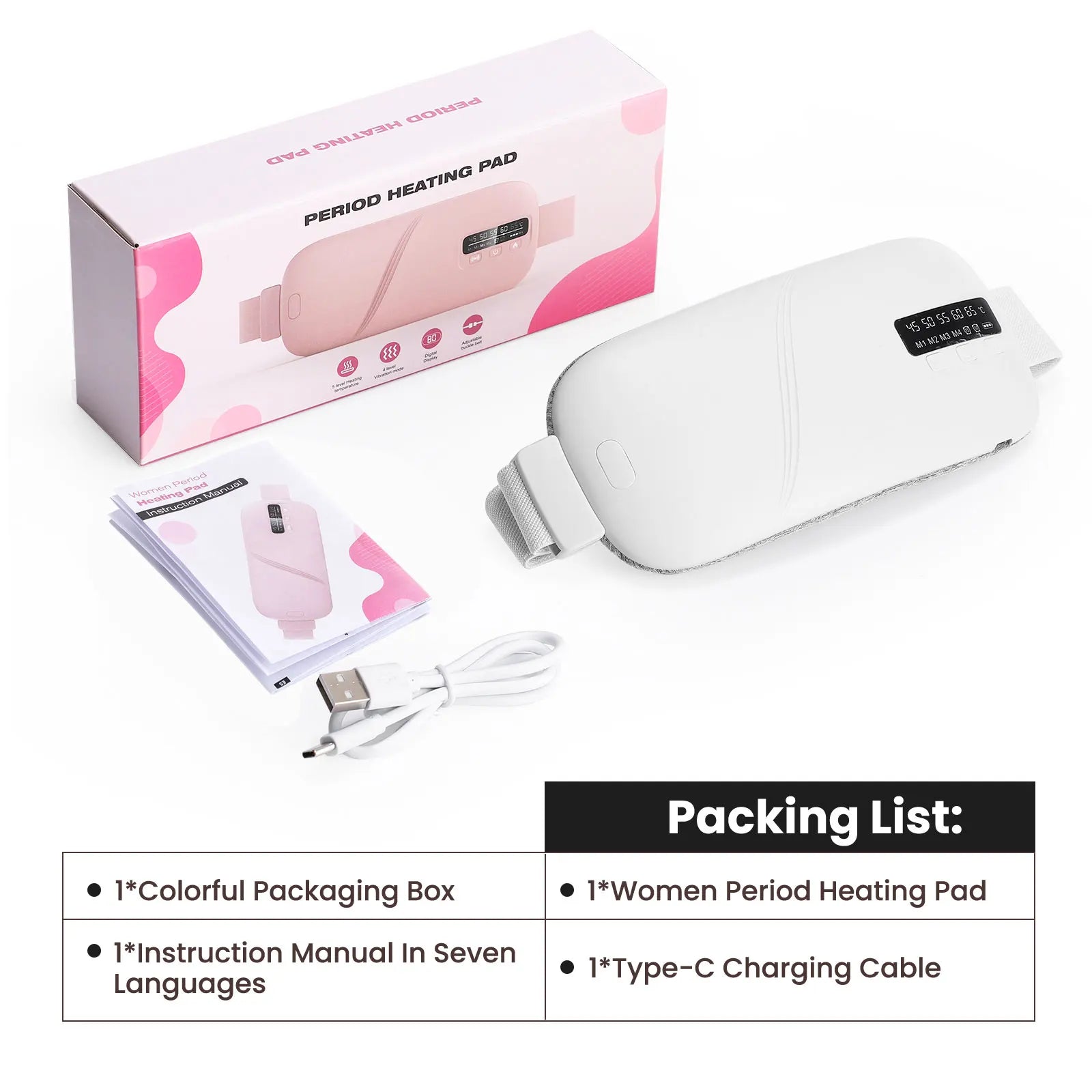 2025 Women Menstrual Fast Heating Pads For Women Menstrual Relief Pain With 5 Heat Levels And 4 Massage Modes Gifts For Female