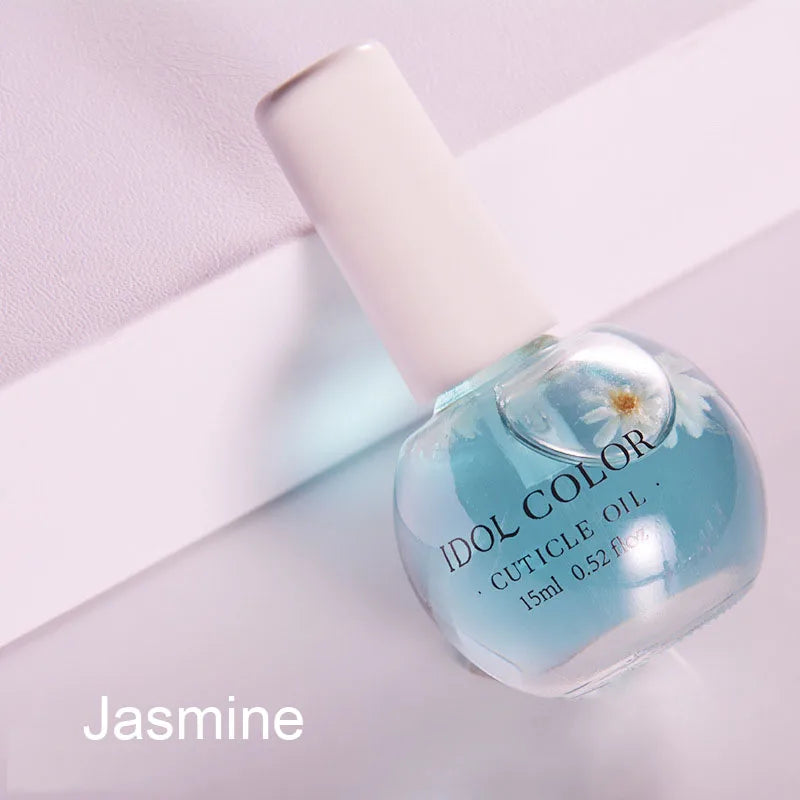 15ML Dried Flower Cuticle Nutrient Oil Nourish Repair Damaged Nails Nail Care Oil Treatment Moisturizes Strengthen Bright Nails