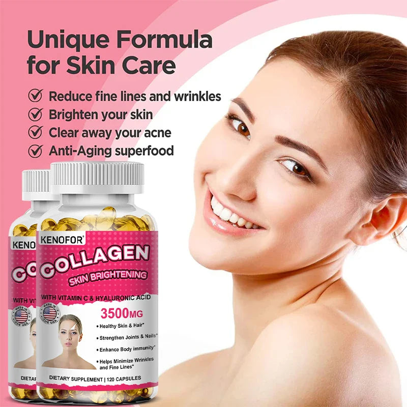 Vital Vitamins Collagen - Biotin, Hyaluronic Acid, Vitamin C - Collagen for Women - Anti-Aging Hair, Skin, Nails Beauty Complex