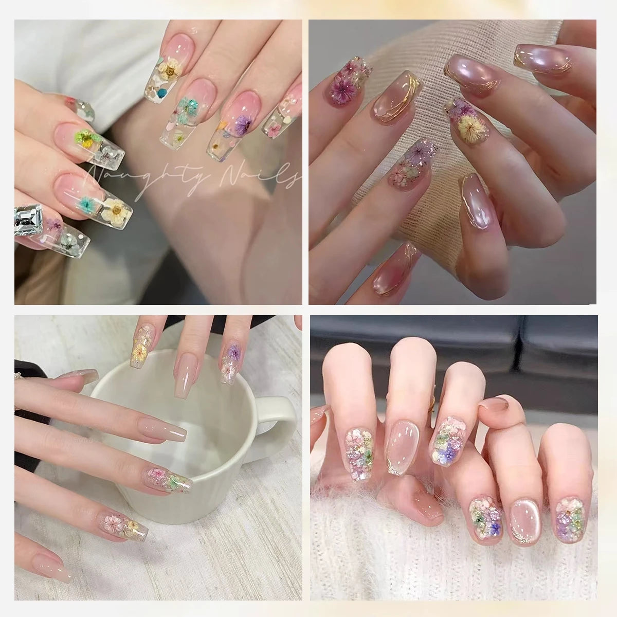 3 to 30 Sheets Floral Nail Stickers Watercolor Flower Petal Botanical Spring Garden Soft Pastel Self-Adhesive Nail Art Decals