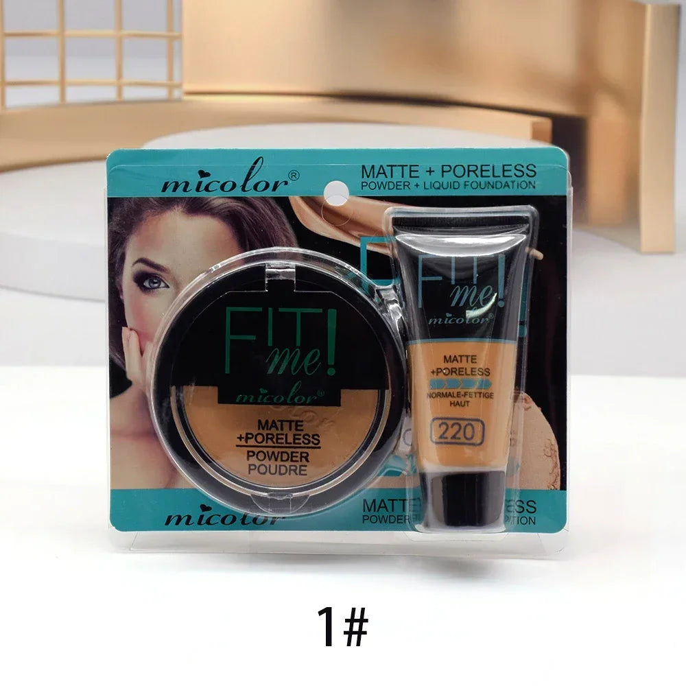2 IN 1 Liquid Foundation Full Concealer Waterproof Base Cover Dark Circles Matte Black Skin Face Foundation Cream Makeup