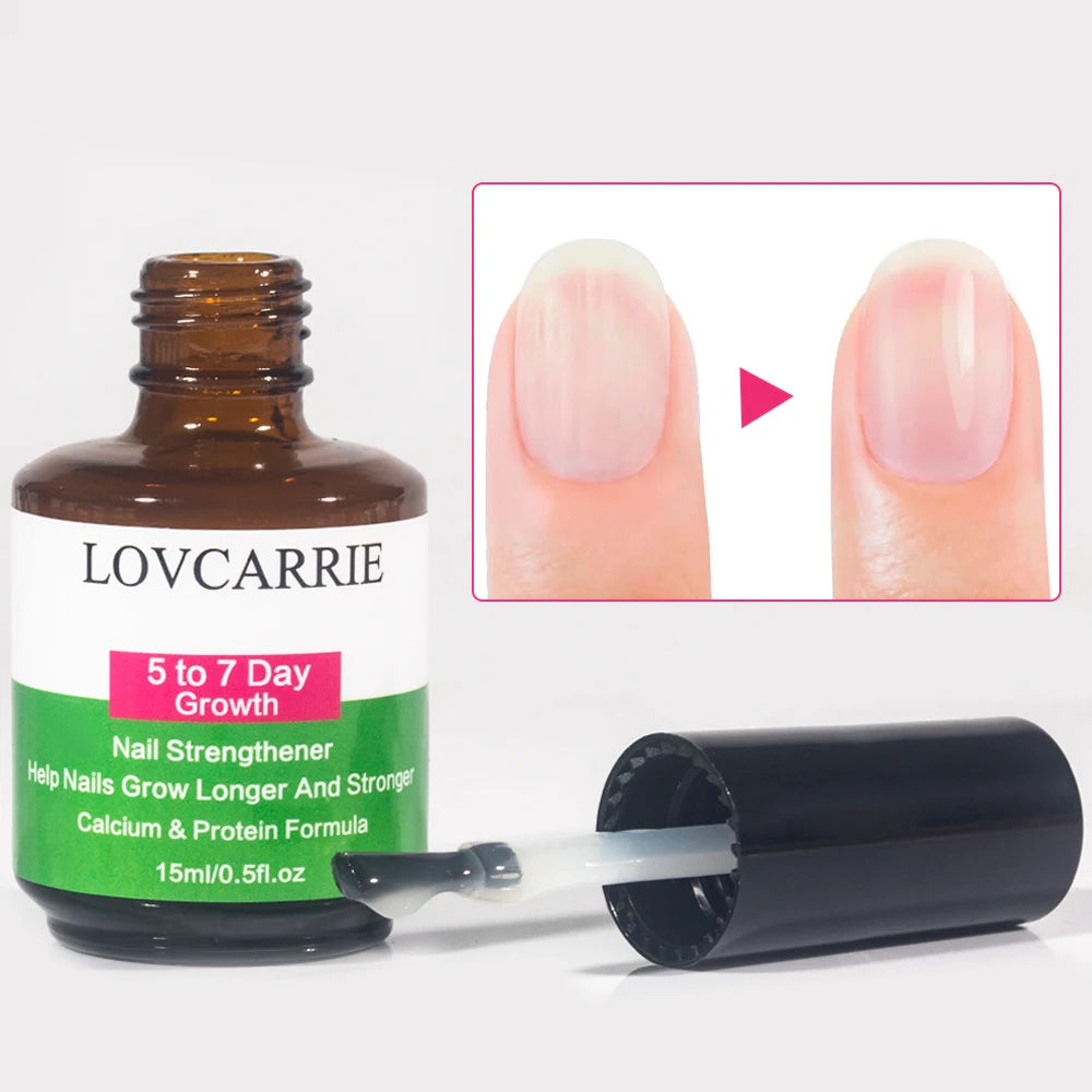 LOVCARRIE Nail Growth 5 to 7 Day Strong Nail Strengthener Calcium Protein Formula Strong Nails Hardener Protect Soft Thin Nails