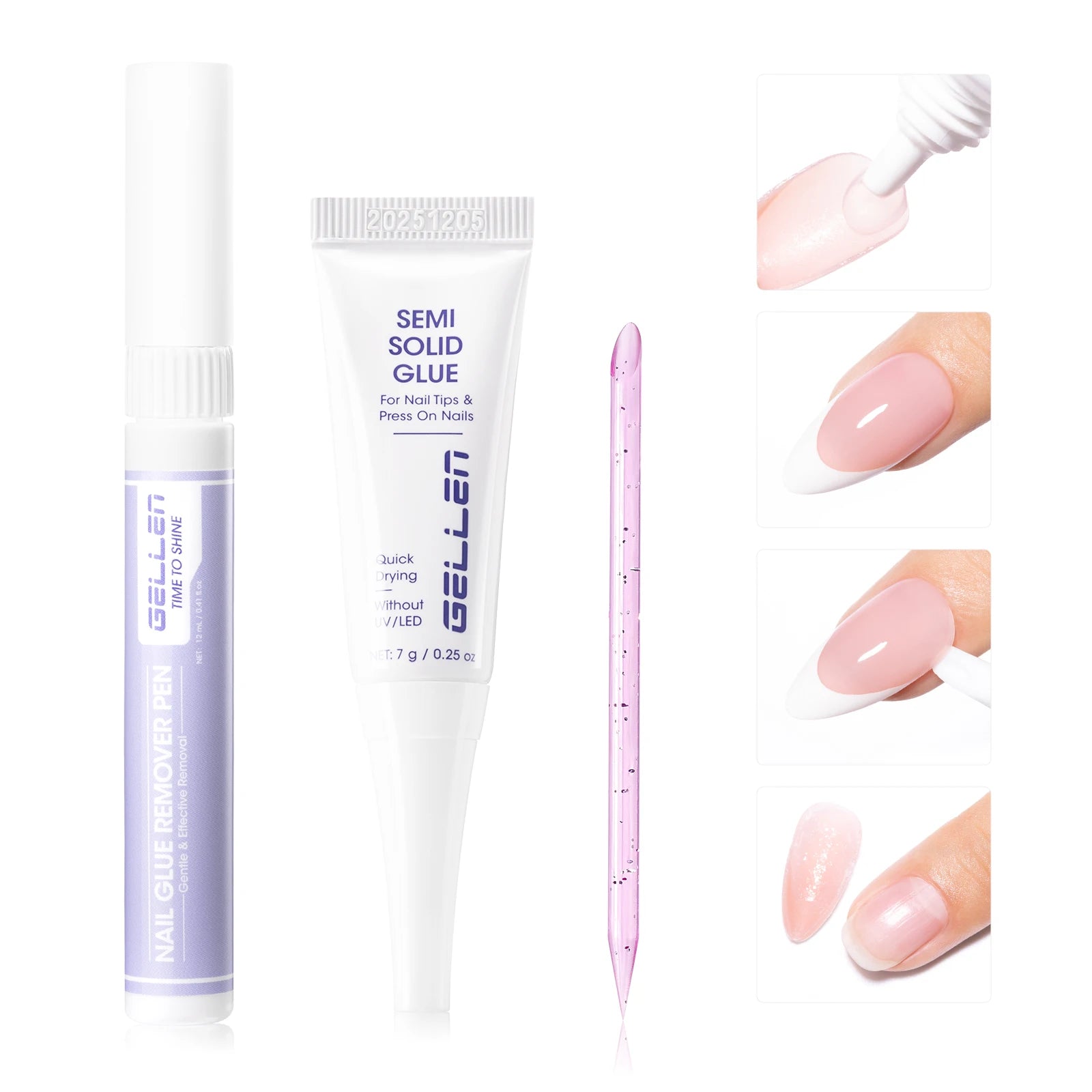 GELLEN 20ml Nail Glue Remover Pen Fast Gentle Removal for Press On Fake Nail Tips Non Acetone Safe Manicure Tool Nail Art Care
