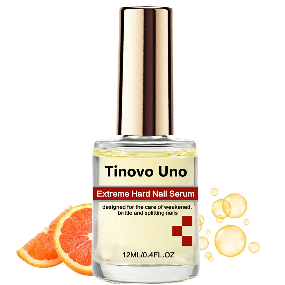 Tinovo Uno Hard Nail Serum Cuticle Oil Nail Polish Cares for Weak Brittle Cracked Nails Keratin Nail Hardener Strengthener Oil