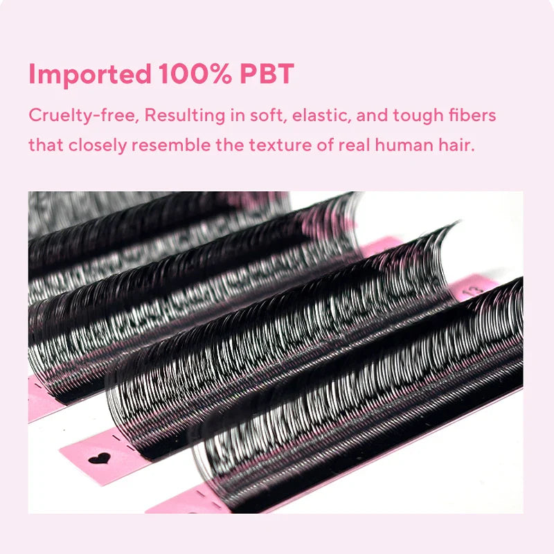 DIYDAY U-shaped YY Eyelash Extension Premium PBT Double Layer U Sahpe YY Lashes Ultra Soft Featherlight False Mink Eyelashes