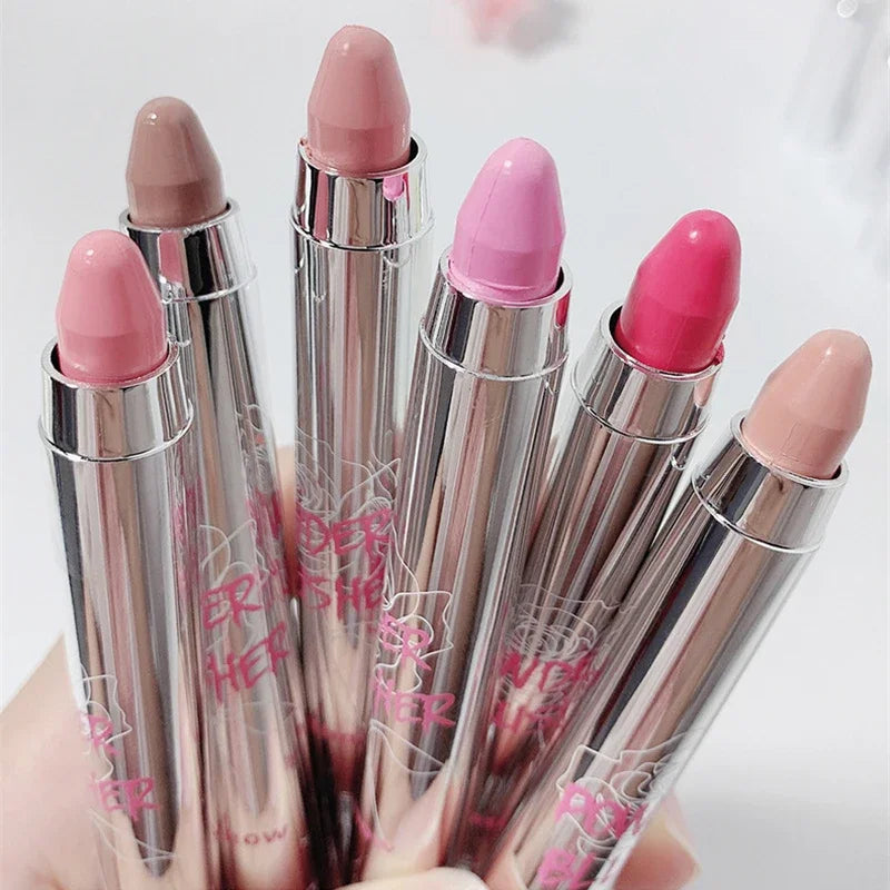 6 Colors Sweet Blush Stick Multi-use Eyes Cheeks Cream Eyeshadow Stick Long-lasting Waterproof Rouge Blusher Pencil Girls Makeup