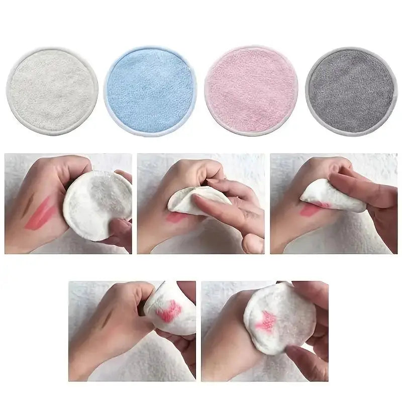 Makeup Remover Pads Reusable Bamboo Makeup Remover Pads 12pcs/Pack Microfiber Washable Rounds Cleansing Tools Make Up Removal