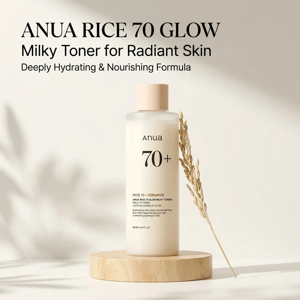 Anua Rice 70 Glow Milky Toner, Moisturizing and barrier care, niacinamide, ceramide, all skin types, Korean skincare products