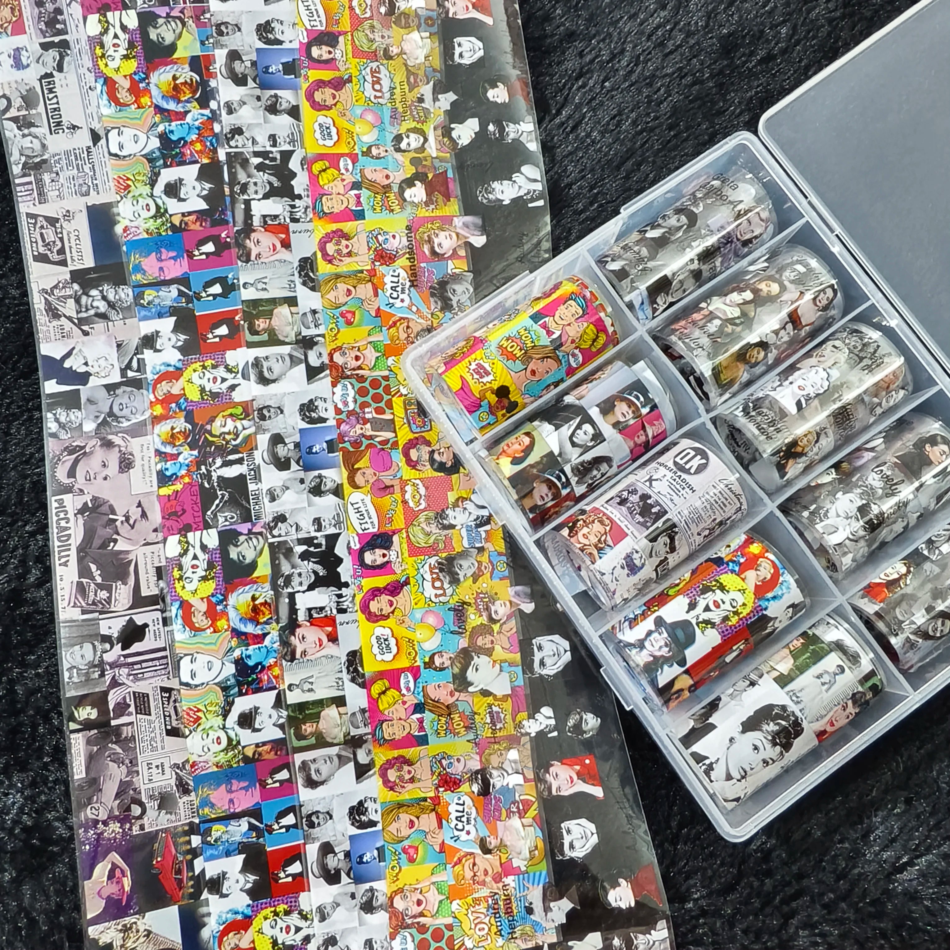 10Rolls Halloween Flower Plaid Angel Marble Bow Nail Foils Transfer Paper Nail Art Stickers Decal Nails Decoration
