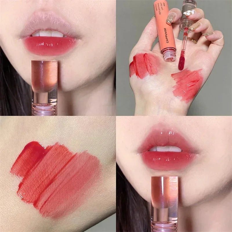 2024 New 6 Color Mirror Dyeing Lip Gloss Moisturizer Liquid Lipstick Waterproof Long Lasting Red Lip Tint Korean Makeup Cosmetic