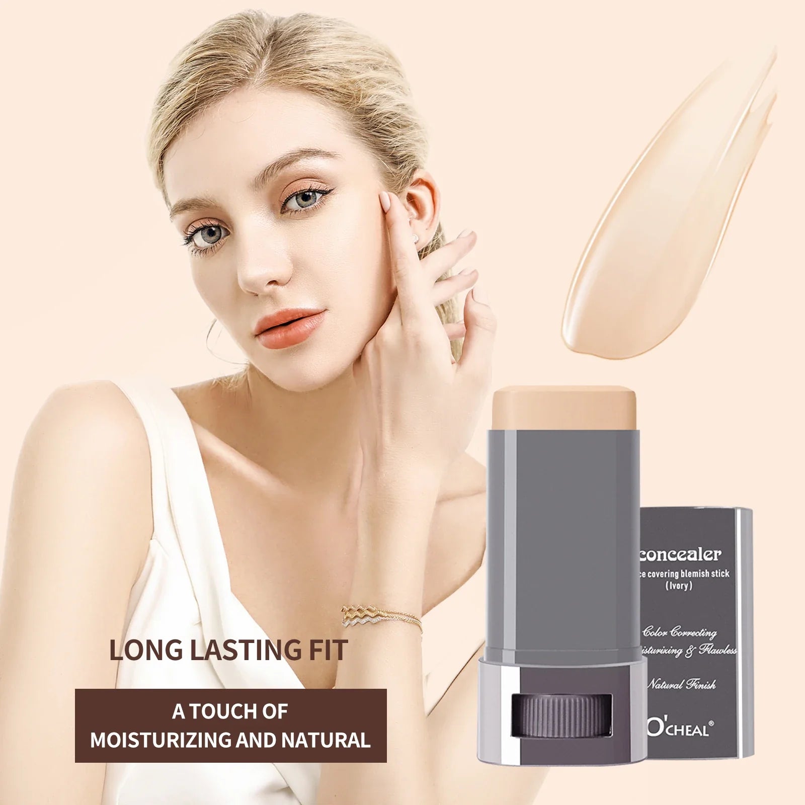 Ocheal Face Foundation Contour Stick Long-wear Lightweight Brighten Stick Face Concealer Blemish Contouring Beauty Makeup