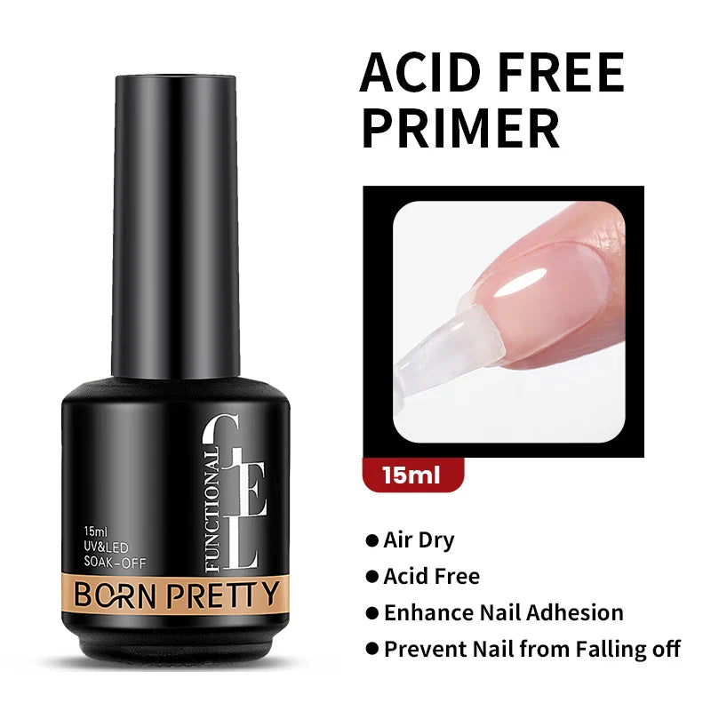 BORN PRETTY Milky Pink Rubber Base Gel Nail Polish Glitter 15ml Semi-Permanent Varnish Soak Off Self Leveling UV LED Gel
