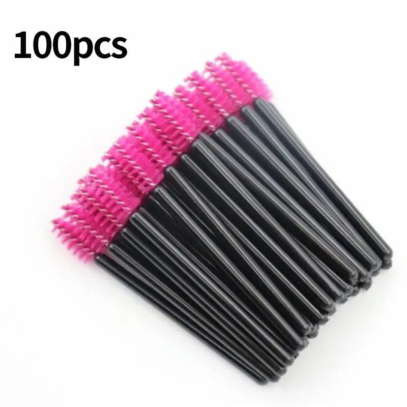 100pcs Disposable Eyelash Brushes Spoolies Micro Lash Mascara Wands Combs Wholesale for Eyelash Extension Makeup Cosmetic Tools