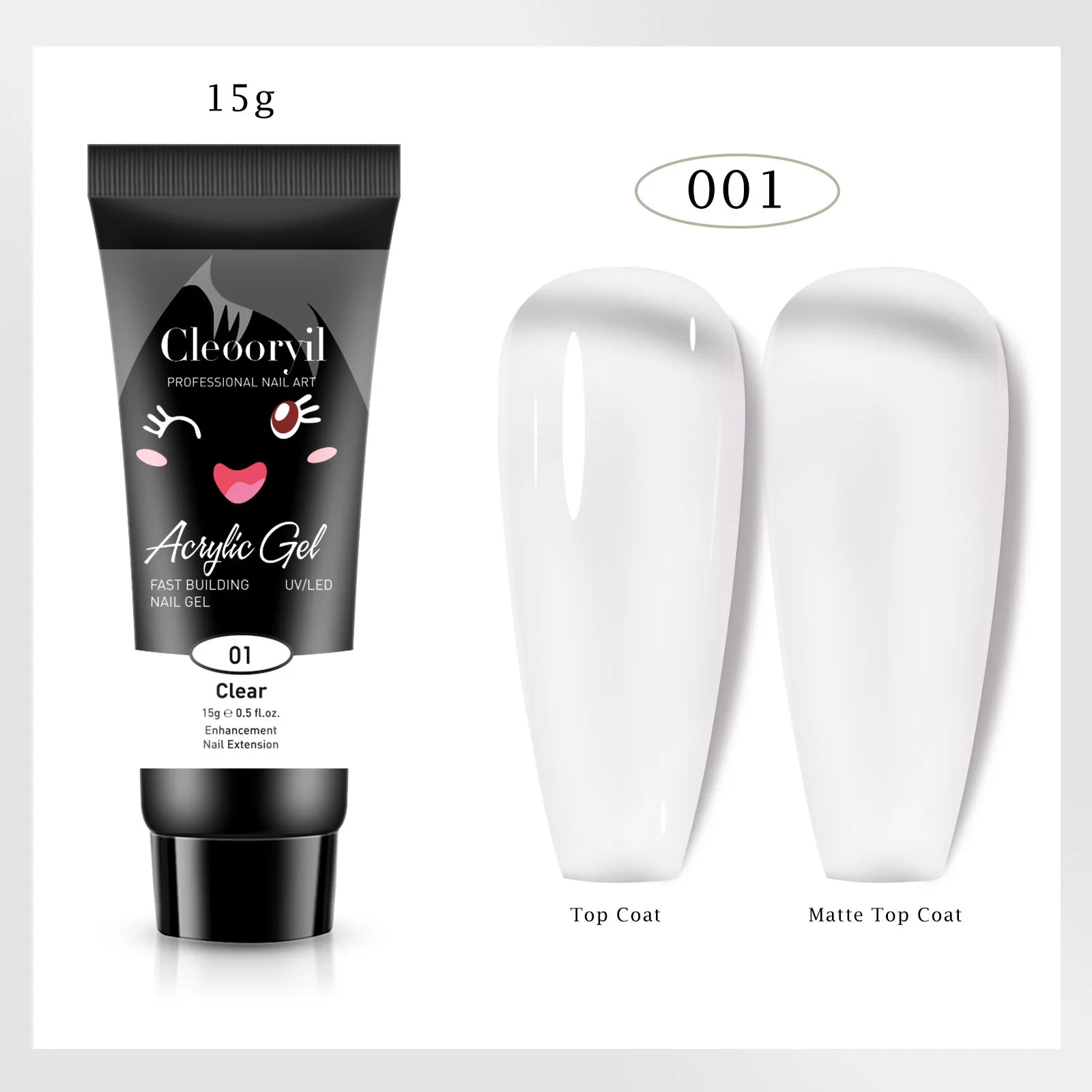 15ml Solid Extension Gel Nail Build Poly Nail Acrylic Gel Crystal Naked Color UV LED Polish Gel For Extend Nail Quick Extension