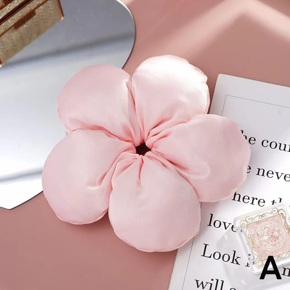 Korean Creative Exaggerated Flower Scrunchie Headdress Women Girl Trendy Design Elastic Hair Band Vacation Hair Accessories