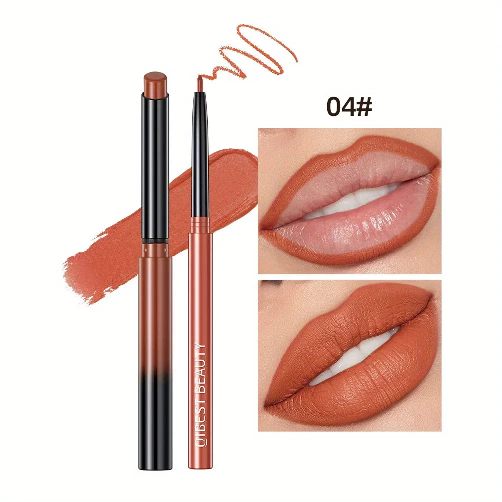 1+1 Matte Lip Set Matte Lipstick&Lip Liner Color Rendering Long Lasting Waterproof Valentine's Day Gifts Contain Plant Squalene