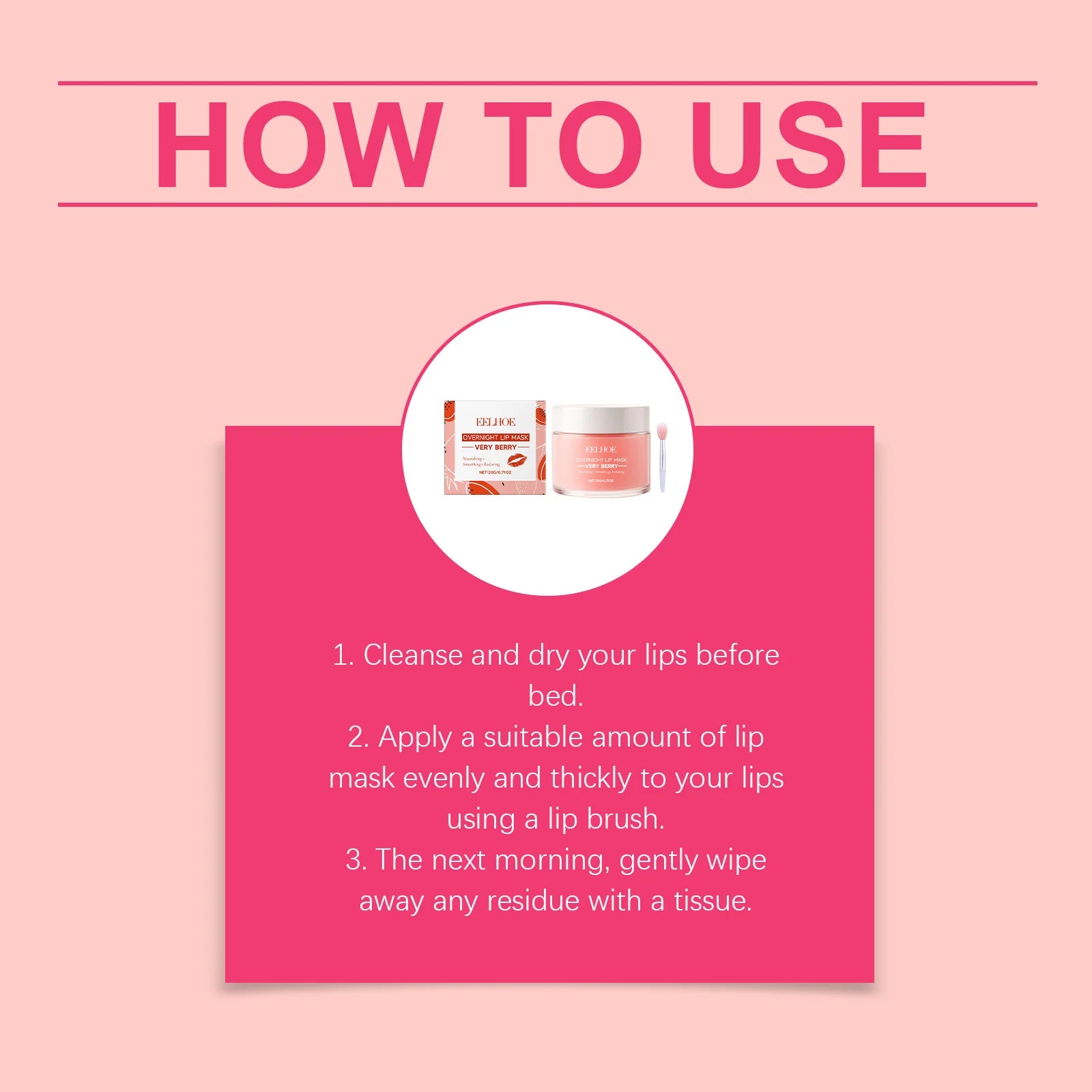 Lip Mask Berry Overnight Lip Sleeping Mask Stuffer Luxurious Lip Care for Dryness & Flaky Skin Moisturizing Without Greasiness