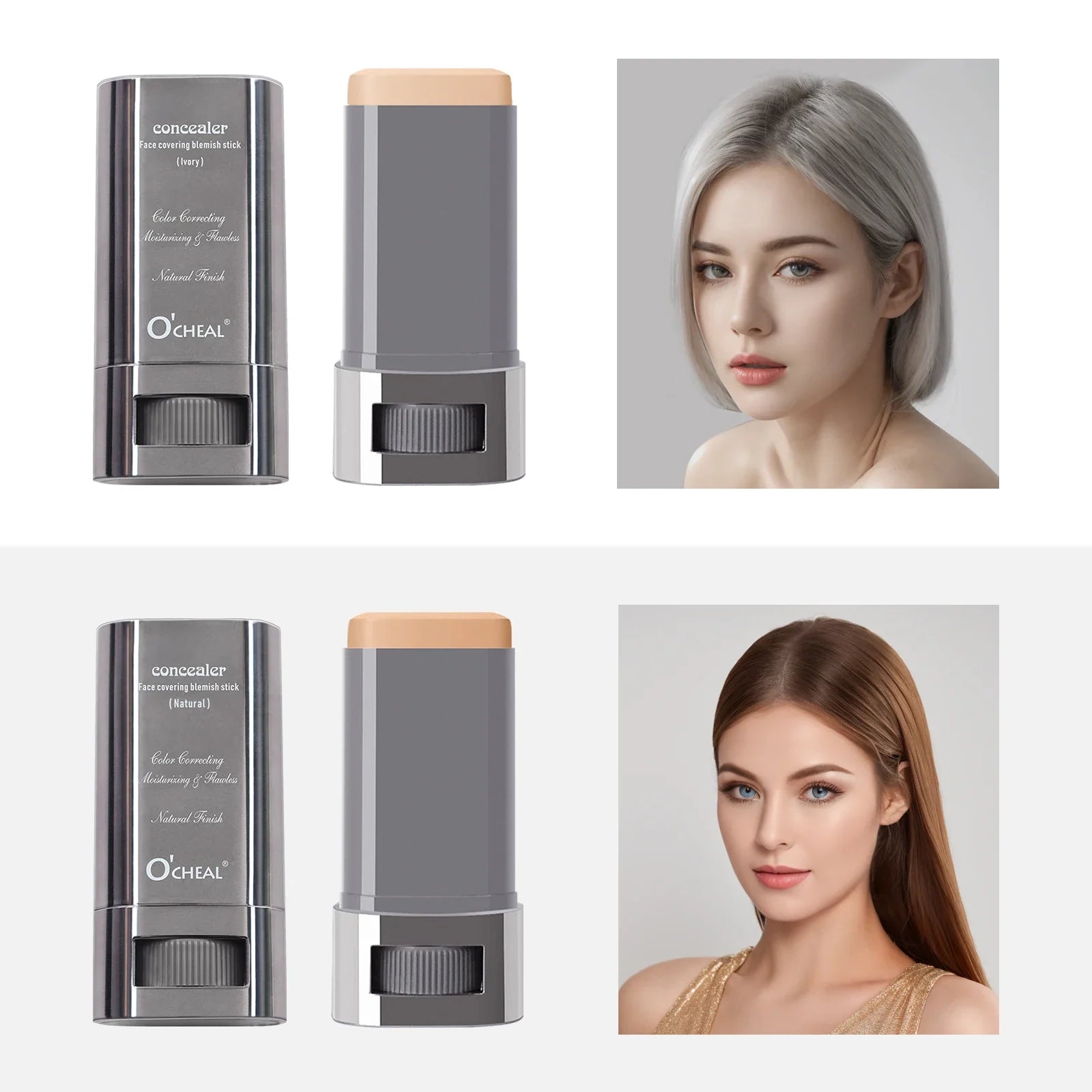 Ocheal Face Foundation Contour Stick Long-wear Lightweight Brighten Stick Face Concealer Blemish Contouring Beauty Makeup