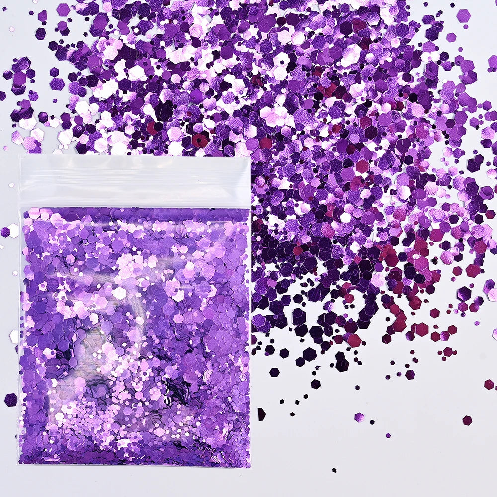 10g Pink Love Heart Nail Sequins Holographics Glitter Sequins Nail Art Decoration Mixed Size Ultrathin Flakes Manicure Sequins