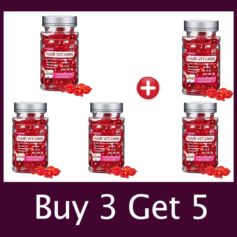 Rose Essential Oil Capsules Supple Dry Hair Keratin Plant Complex Oil Dry Damaged Hair Repair Female Hair Care Products