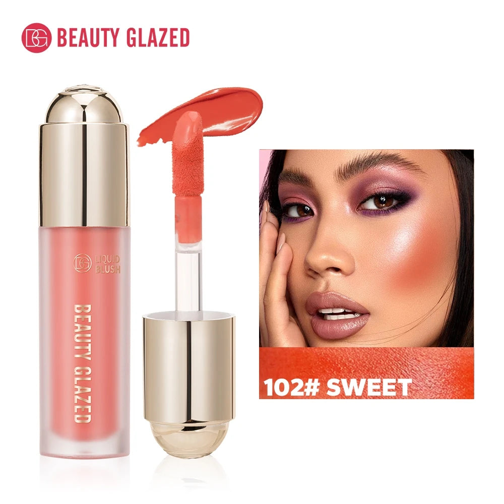BEAUTY GLAZED Blush Velvet Matte Liquid Lasting Natural Cheek Tint Cream Makeup 5 Colors