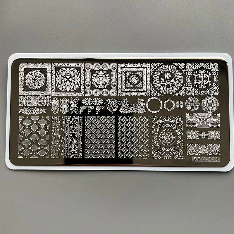 XMQ Nail Art Stamping Plates Carton Flowers Template