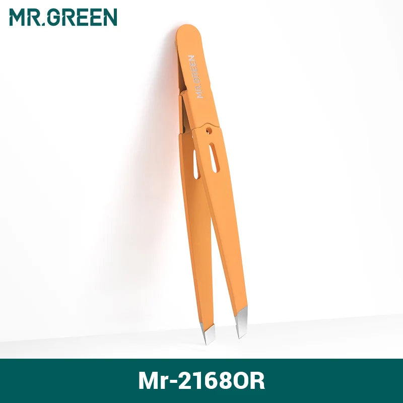 MR.GREEN Eyebrow Tweezer Colorful Hair Beauty Fine Hairs Puller Stainless Steel Slanted Eye Brow Clips Removal Makeup Tools