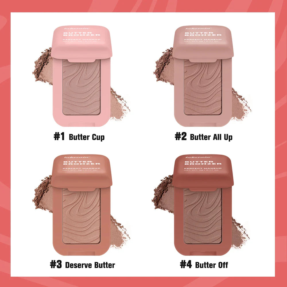 Lakerain Butter Bronzer Cream Women Waterproof Genteel Girl Nude Makeup Silky Shimmer Monochrome Blush Korean Face Cosmetics
