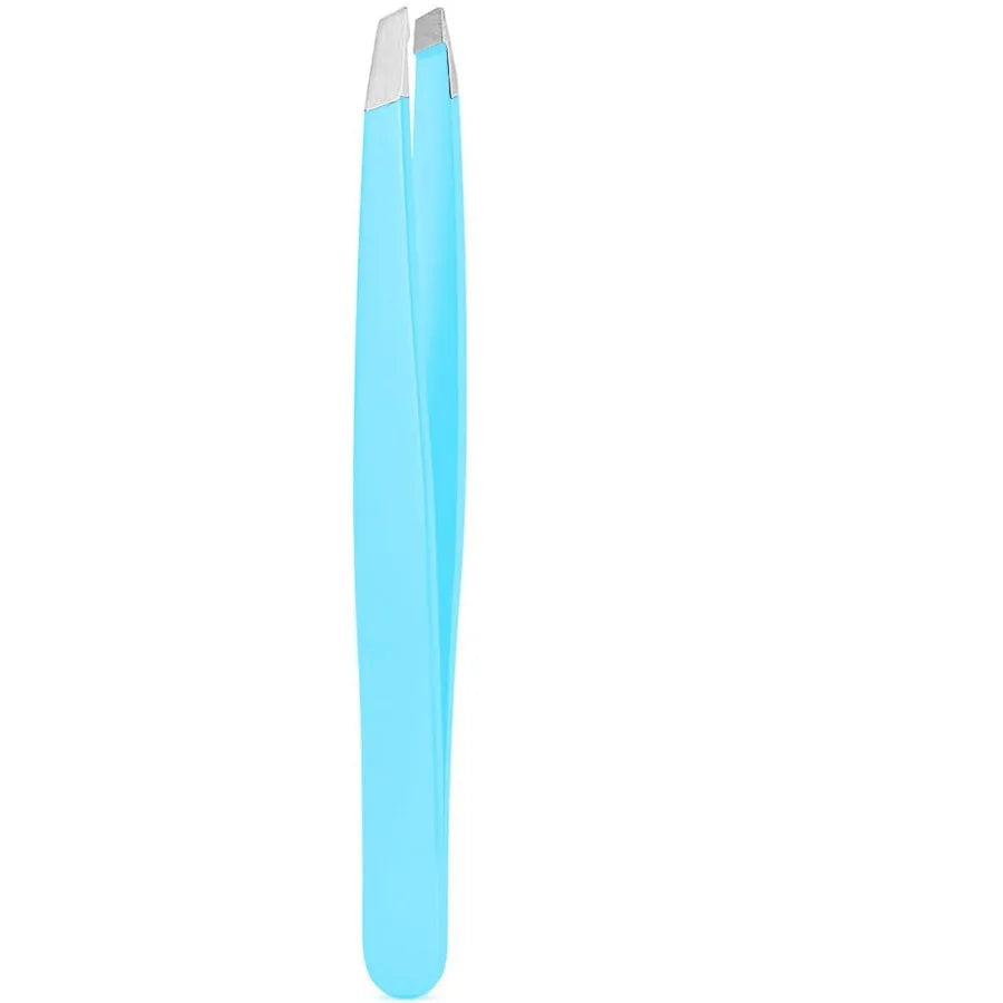 Stainless Steel Black Eyebrow Tweezer with Slant and Flat Point Beauty Tools for Eyelash Tweezer & Ingrown Hair Removal
