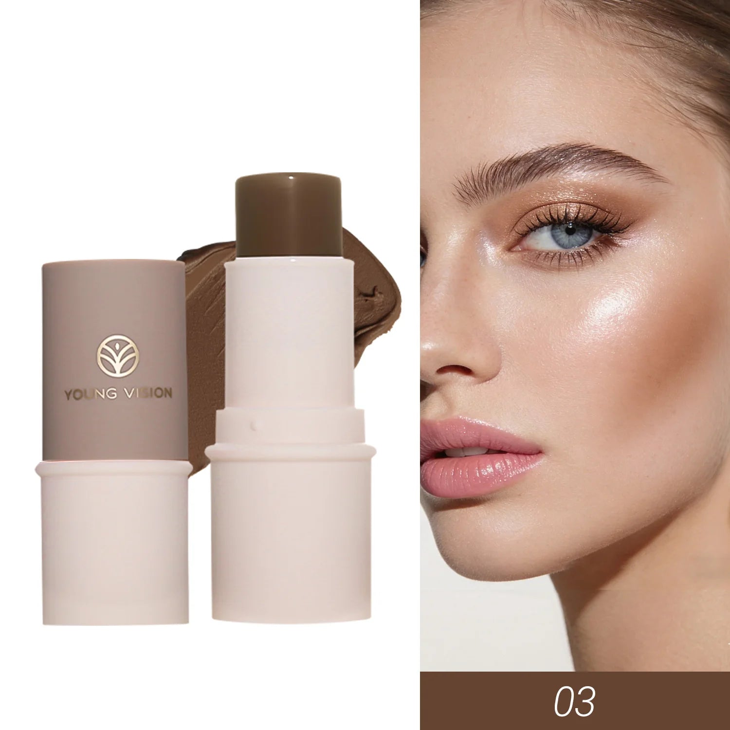 LANGMANNI Tri-Color Multi-Functional Face Brightening Contour Stick Contour & Brightening Skin-Perfecting Stick