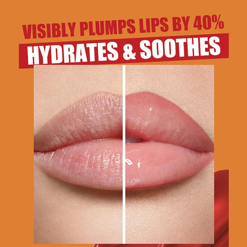 6 Colors Mirror Moisturizing Lip Balm Glitter Transparent Crystal Jelly Lip Gloss Duck Lip Plumping No Sticky Sexy Lip Oil