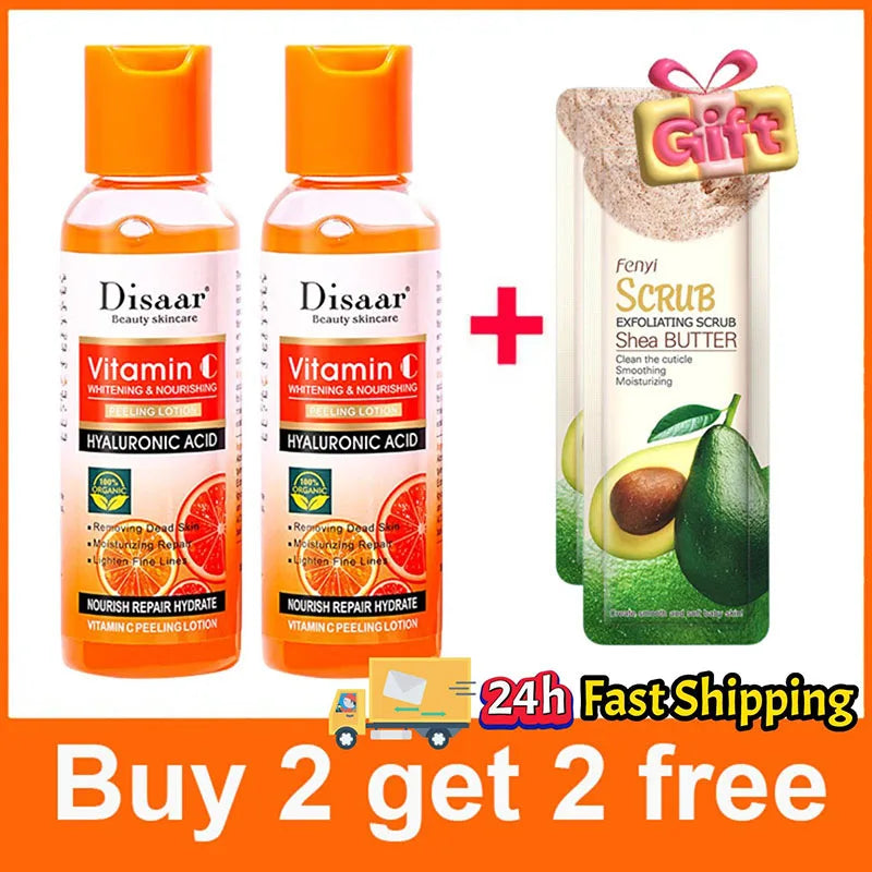 Yellow Peeling Lotion Oil 100% Organic Bleaching Dark Skin Exfoliating Whitening Nourishing Hyaluronic Acid Moisturiz Body Scrub