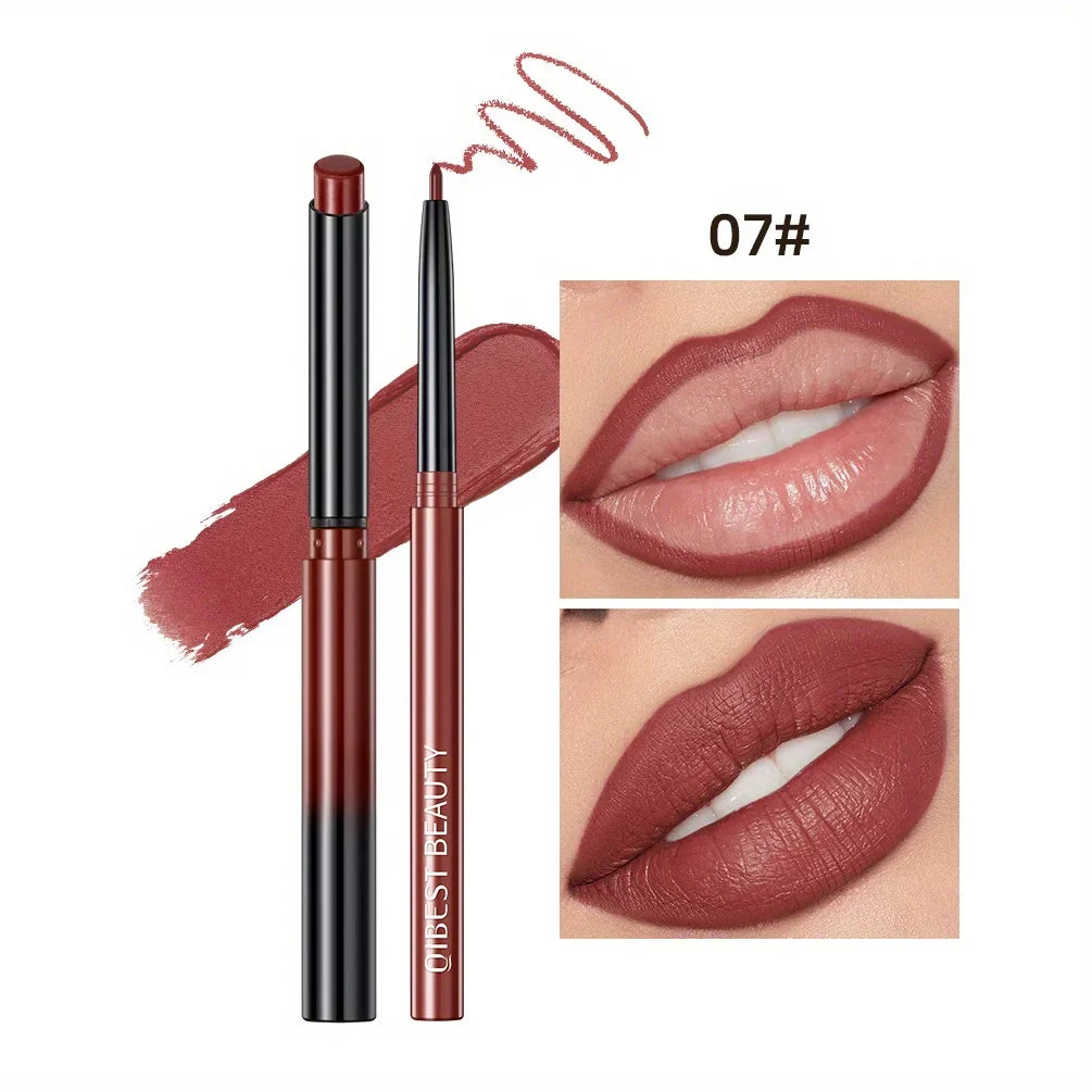 1+1 Matte Lip Set Matte Lipstick&Lip Liner Color Rendering Long Lasting Waterproof Valentine's Day Gifts Contain Plant Squalene