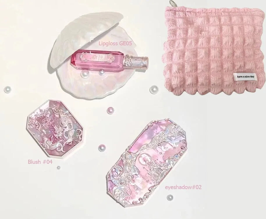 Makeup Flower Knows Set Swan Ballet Series Six Color Eyeshadow Palette Embossed Blusher Shine Lipstick Kit With Bag All In