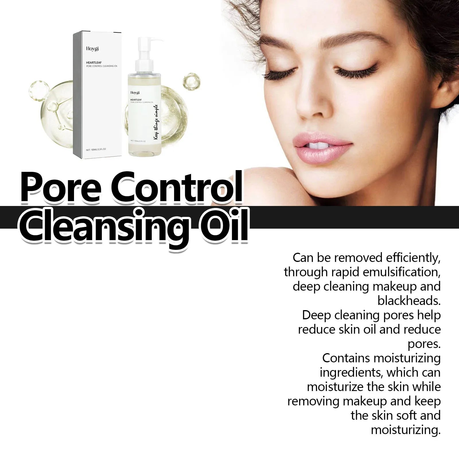 Makeup Removal Oil Purifying Pores Shrinking Deeply Cleansing Soothing Skin Gentle Refreshing Moisturizing Facial Cleanser Oil