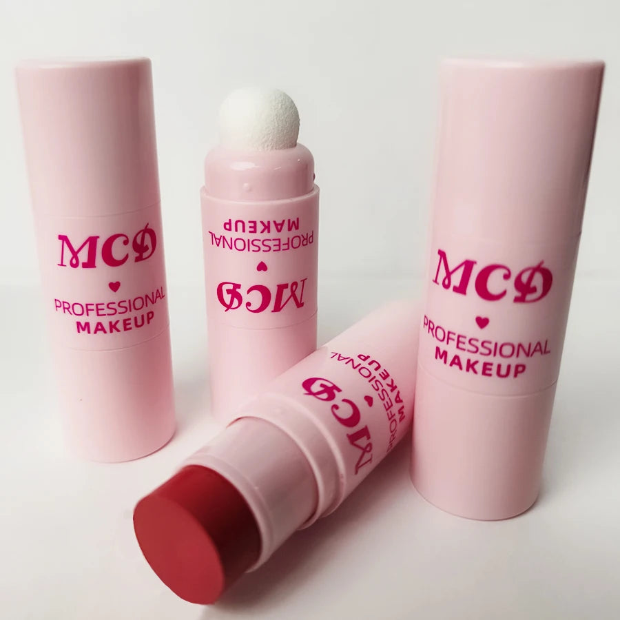 6Colors Makeup Blush Stick Lip Tinted Cooling Water Jelly Tint Jelly Blush Stick Bronzer Cheek and Nose Grooming Matte Blush