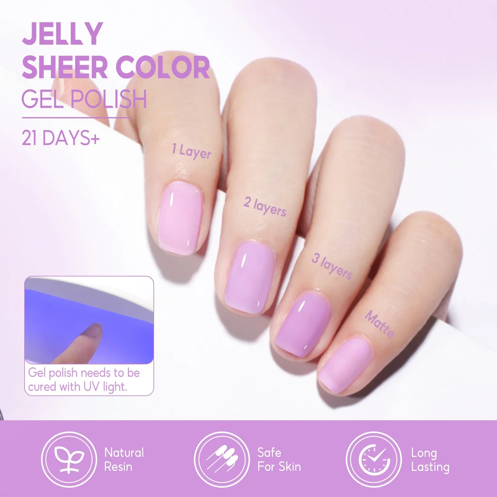 Coscelia Nail Gel Polish Set 7ml Jelly Nail GelCrystal Translucent Clear Pink Nail Art Semi Permanent Soak Off UV LED Varnish