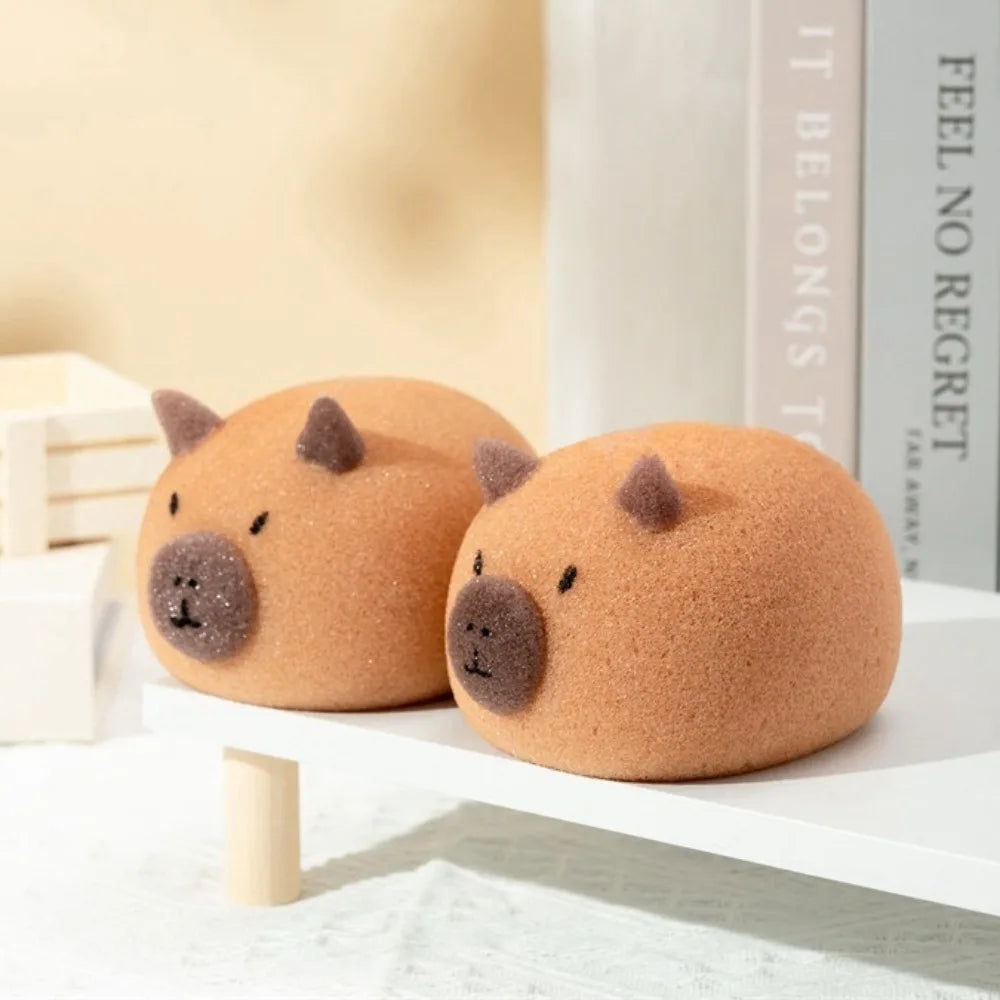 Capybara Shaped Bath Sponge Ball Soft Foaming Back Scrubber for Kids Gentle Exfoliating and Massage Cleaning Tool