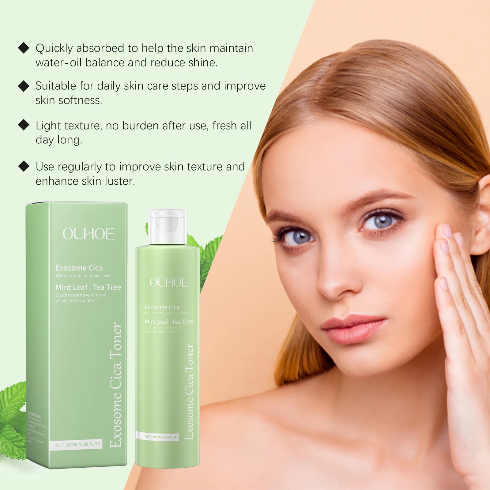 Centella Asiatica Facial Toner Daily Hydrating & Soothing Skin Care, Moisture Lock Repair Water for Sensitive Skin Facial Esse