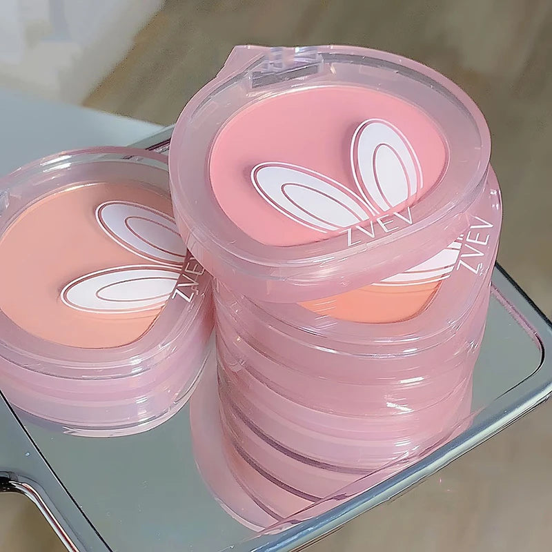 Long ears Monochrome blush white matte cosmetics vitality girl nude makeup natural smudge monochrome blush plate
