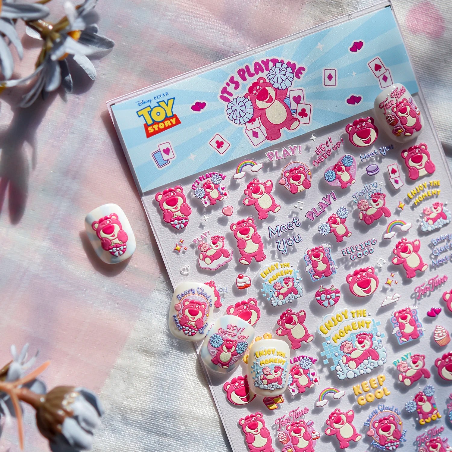 1PCS New Sanrio Family Cartoon 5D Embossed Nail Sticker Cute Hello Kitty Kuromi Pom Pom Purin Decal Nail Decoration