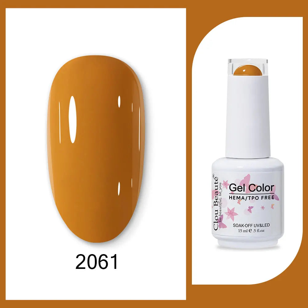 Clou Beaute 15ml Red Black White Green Neon Gel Nail Polish Base Top Coat Velvet Top 400 Colors Semi Permanent Gel Nail Varnish